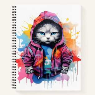 Carnet Chat en Graffiti Sweat - shirt à capuche coloré