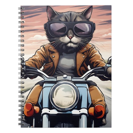 Carnet Chat en moto (Devant)