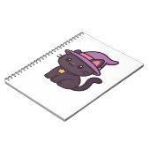 Carnet Chat en sorcière Kawaii en T-shirt classique Casqu (Côté gauche)