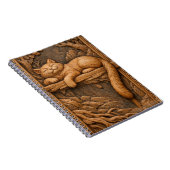Carnet Chat endormi sur une branche d'arbre – Sculpture s (Côté Droit)