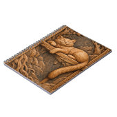 Carnet Chat endormi sur une branche d'arbre – Sculpture s (Côté gauche)