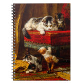 Carnet Chat et chatons Jouer avec chaise (Devant)