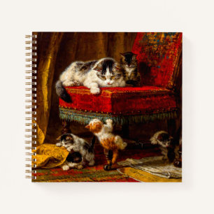 Carnet Chat et chatons Jouer avec chaise