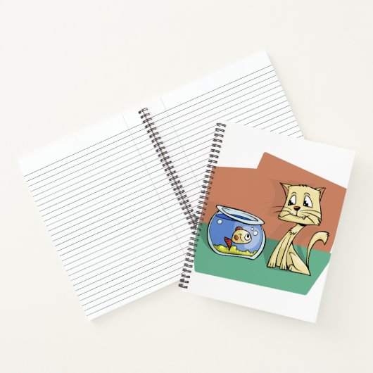 Carnet Chat et cuvette de poisson (Intérieur)