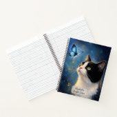 Carnet Chat et papillon bleu (Intérieur)