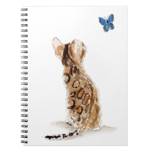 Carnet Chat et papillon du Bengale (Devant)