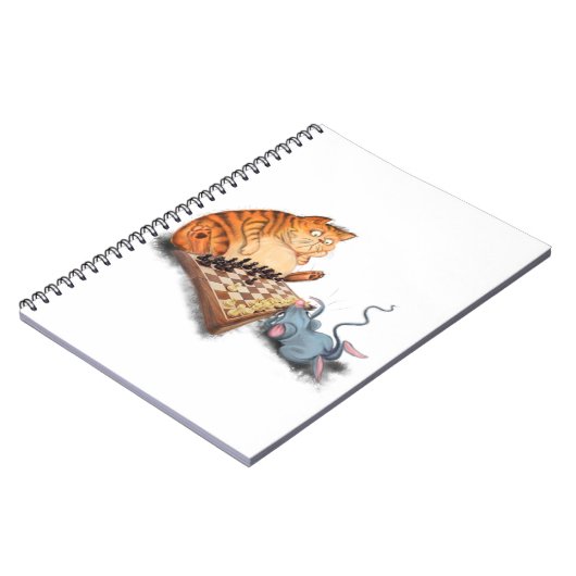 Carnet Chat et souris Jouer aux échecs Dessin amusant (Côté gauche)