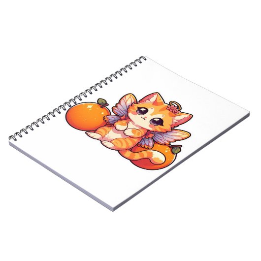 Carnet Chat fée mignonne avec oranges (Côté gauche)