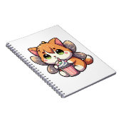 Carnet Chat fée mignonne buvant du milk-shake (Côté Droit)