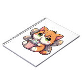 Carnet Chat fée mignonne buvant du milk-shake (Côté gauche)