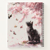 Carnet Chat Fleur de Cerisier et Papillons (9) (Dos)