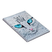 Carnet Chat Fluffy aux Yeux Bleus (Côté Droit)