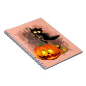 Carnet Chat Fun Halloween personnage effrayé par un Citro (Côté Droit)