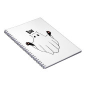 Carnet Chat Ghost Boo Halloween Funny Chat Noir Éffrayant (Côté Droit)