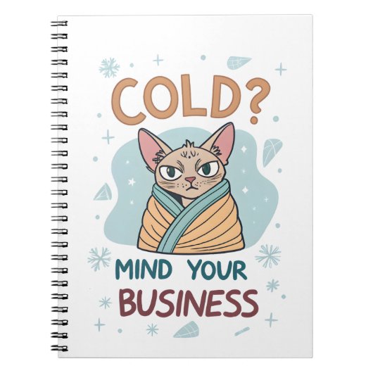 Carnet Chat Grincheux Froid M'indiffère Art (Devant)
