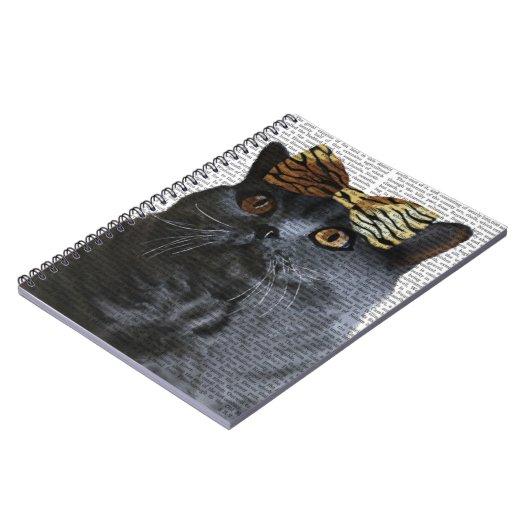 Carnet Chat gris avec chèvre léopard (Côté gauche)