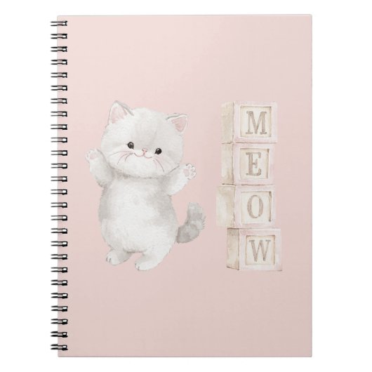 Carnet Chat Gris Clair Miaou (Devant)
