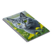 Carnet Chat gris mignon avec Yellow Eyes Ai Art (Côté Droit)