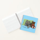 Carnet Chat gris ours en peluche (Intérieur)