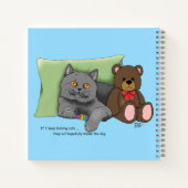 Carnet Chat gris ours en peluche (Dos)