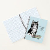 Carnet Chat gris tabby indépendant bleu mignon drôle (Intérieur)