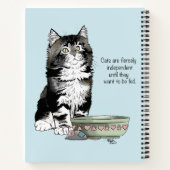 Carnet Chat gris tabby indépendant bleu mignon drôle (Dos)