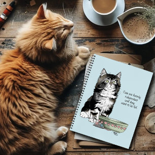 Carnet Chat gris tabby indépendant bleu mignon drôle