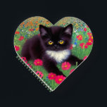 Carnet Chat Gustav Klimt Tuxedo<br><div class="desc">Carnet avec un chat tuxedo Gustav Klimt ! Cette adorable petite chatte noire et blanche est installée dans un champ de fleurs rouges,  bleues,  blanches et oranges. Un cadeau génial pour les amateurs d'art amoureux des chats et autrichiens !</div>