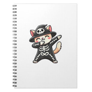Carnet Chat Halloween Squelette mignonne Chat Enfants