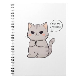 Carnet Chat imperturbable "Pas Mon Problème" Design Amusa