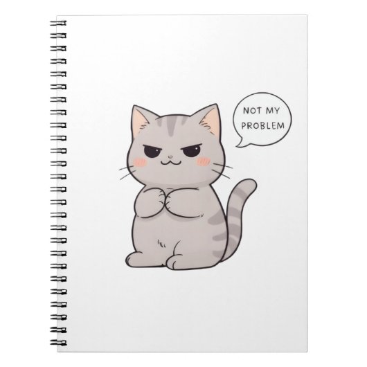 Carnet Chat imperturbable "Pas Mon Problème" Design Amusa (Devant)
