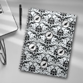 Carnet Chat inspiré Damask Elegance bleu clair