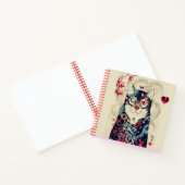 Carnet CHAT JAPONAIS EN TATOO DE SAINTE, Coeur Rouge (Intérieur)
