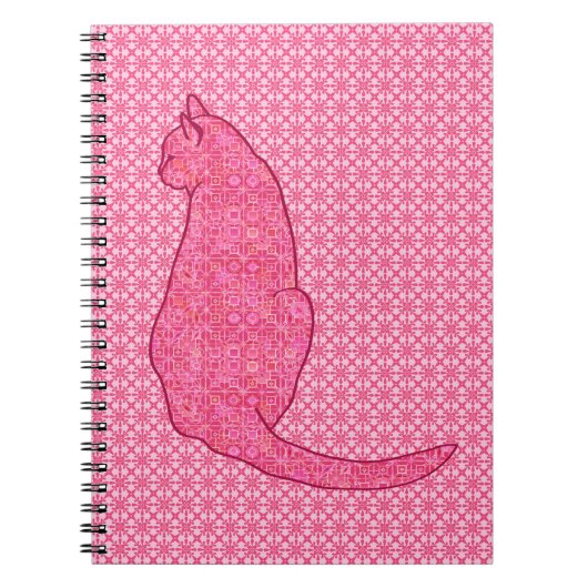 Carnet Chat japonais - Fuchsia Pink Batik (Devant)