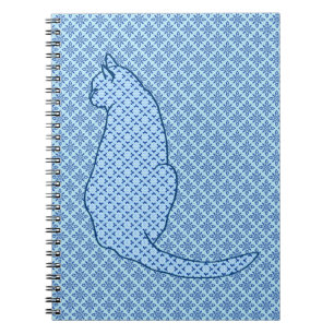 Carnet Chat japonais - Kimono bleu