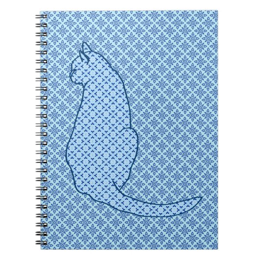 Carnet Chat japonais - Kimono bleu (Devant)
