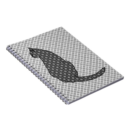 Carnet Chat japonais - Kimono noir et blanc (Côté Droit)