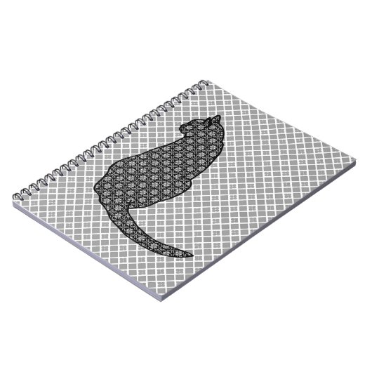 Carnet Chat japonais - Kimono noir et blanc (Côté gauche)