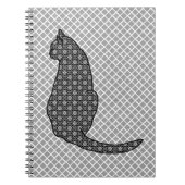 Carnet Chat japonais - Kimono noir et blanc (Devant)