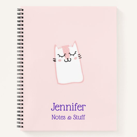 Carnet Chat Kitty à couchage rose mignon (Devant)