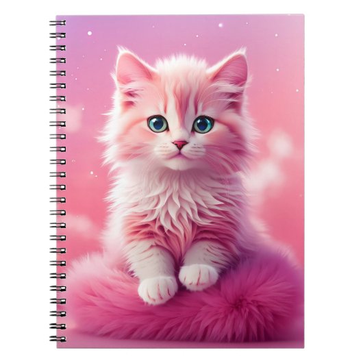 Carnet Chat Kitty Rose Fluffy Cute Dreamy (Devant)