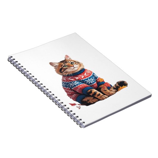 Carnet Chat Leaf Automne Bonjour Automne Funny Chat Kitte (Côté Droit)
