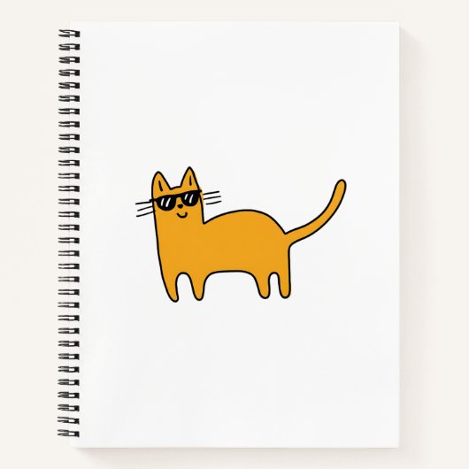 Carnet Chat Lunettes de Soleil Cool (Devant)