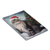 Carnet Chat Maine Coon à Noël de neige (Côté Droit)