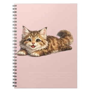 Carnet Chat Maine Coon heureux Design de vibrations posit