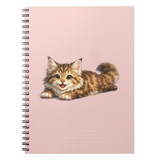Carnet Chat Maine Coon heureux Design de vibrations posit (Devant)