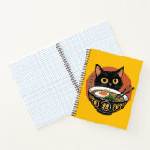 Carnet Chat mangeant des ramen (Intérieur)