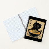 Carnet Chat mangeant des ramen (Intérieur)