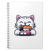 Carnet Chat mangeant des sushis (Devant)