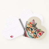 Carnet Chat mignon aquarelle florale  (Intérieur)